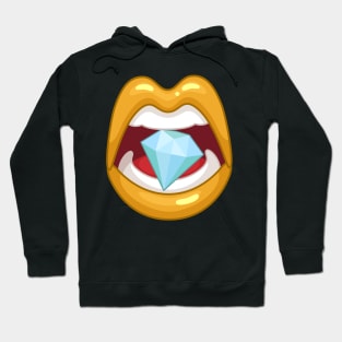 Gold Diamond Lips Hoodie